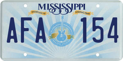 MS license plate AFA154