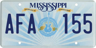 MS license plate AFA155