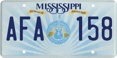 MS license plate AFA158