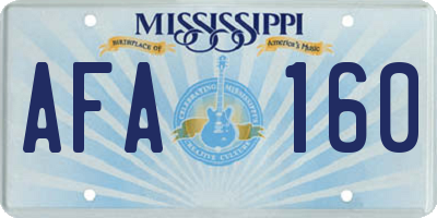 MS license plate AFA160