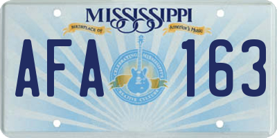 MS license plate AFA163