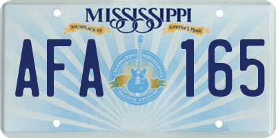 MS license plate AFA165