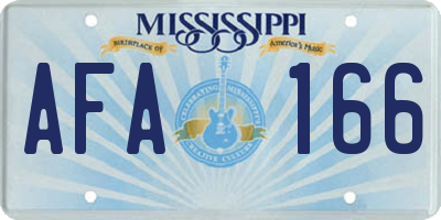 MS license plate AFA166