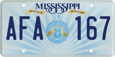 MS license plate AFA167
