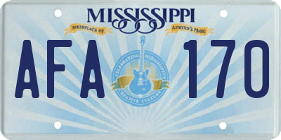 MS license plate AFA170