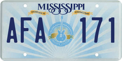 MS license plate AFA171