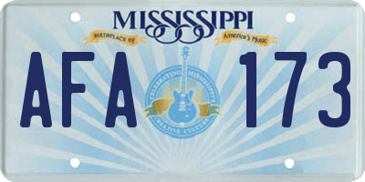 MS license plate AFA173