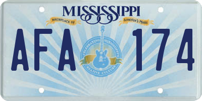 MS license plate AFA174