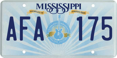 MS license plate AFA175