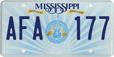 MS license plate AFA177