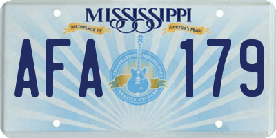 MS license plate AFA179