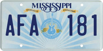 MS license plate AFA181