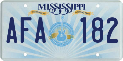 MS license plate AFA182