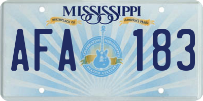 MS license plate AFA183