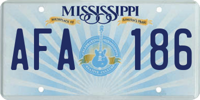 MS license plate AFA186