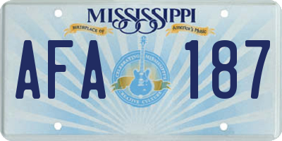 MS license plate AFA187