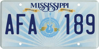 MS license plate AFA189