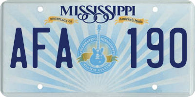 MS license plate AFA190