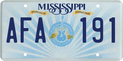 MS license plate AFA191