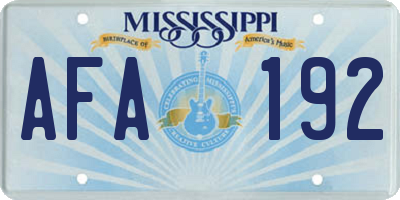 MS license plate AFA192