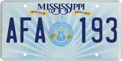 MS license plate AFA193
