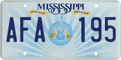MS license plate AFA195