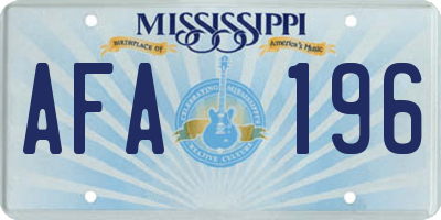 MS license plate AFA196