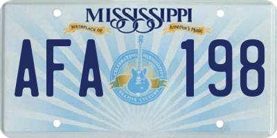 MS license plate AFA198