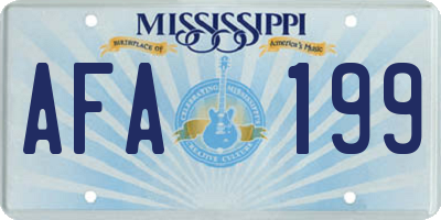 MS license plate AFA199