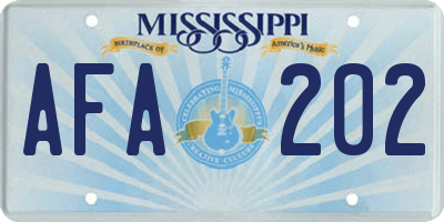 MS license plate AFA202