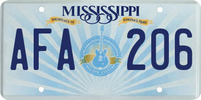 MS license plate AFA206