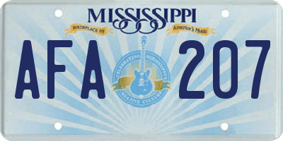 MS license plate AFA207
