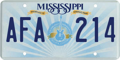 MS license plate AFA214