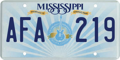 MS license plate AFA219
