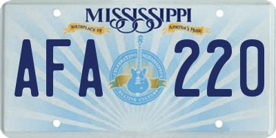 MS license plate AFA220