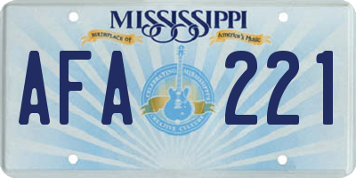 MS license plate AFA221