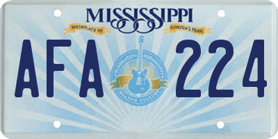 MS license plate AFA224