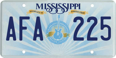 MS license plate AFA225