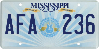 MS license plate AFA236