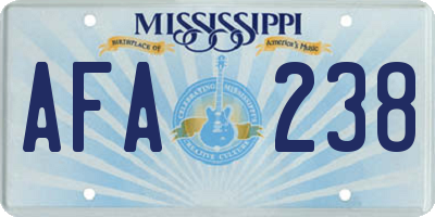 MS license plate AFA238