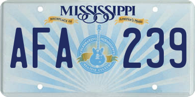 MS license plate AFA239