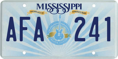 MS license plate AFA241