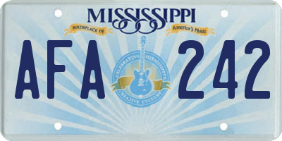 MS license plate AFA242