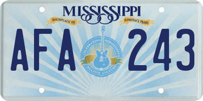 MS license plate AFA243
