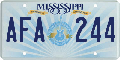 MS license plate AFA244