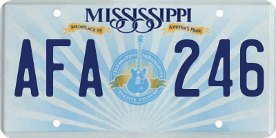 MS license plate AFA246