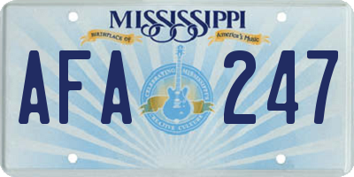 MS license plate AFA247