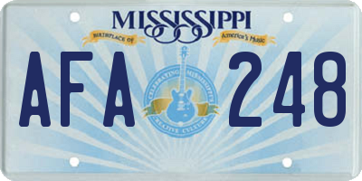 MS license plate AFA248