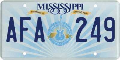 MS license plate AFA249