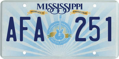 MS license plate AFA251